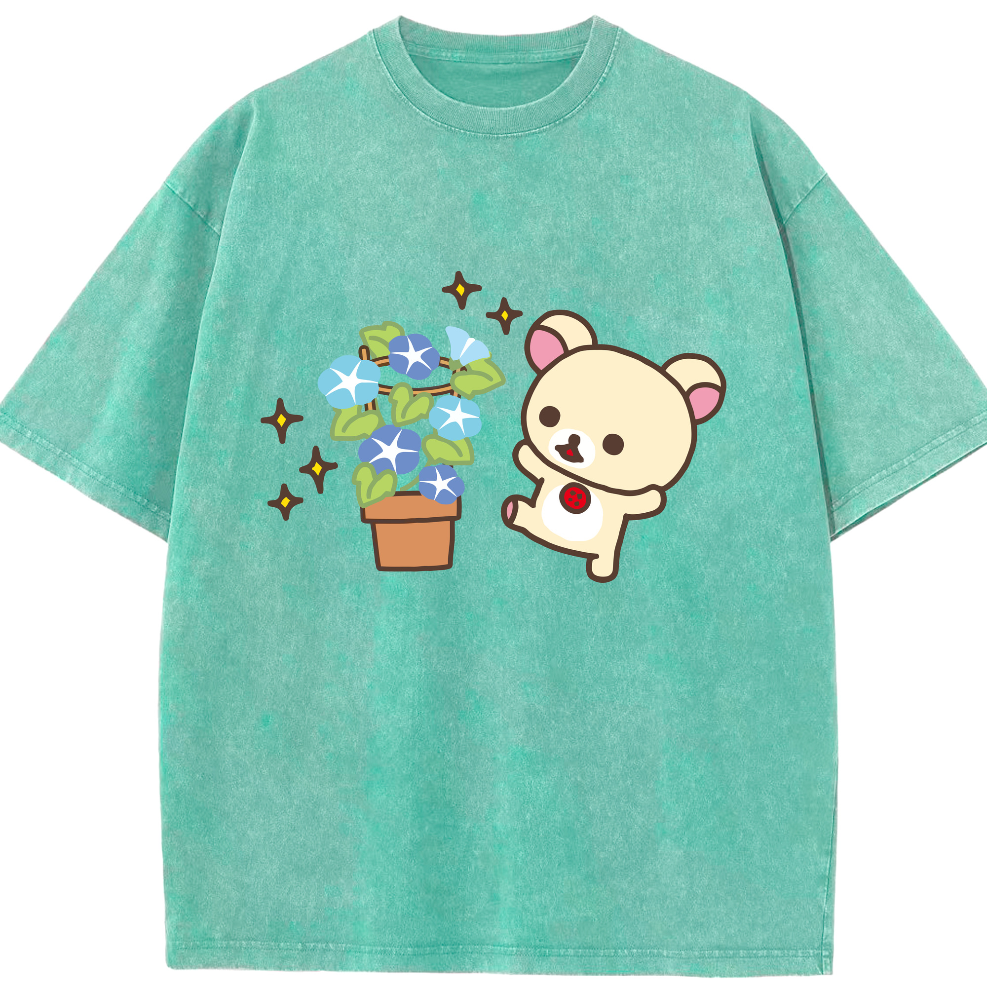 （画像用） リラックマ リラックマ キイロイトリ Rilakkuma Korilakkuma Kiiroitori 綿100% ヴィンテージ風 半袖Tシャツ（フロントプリント）